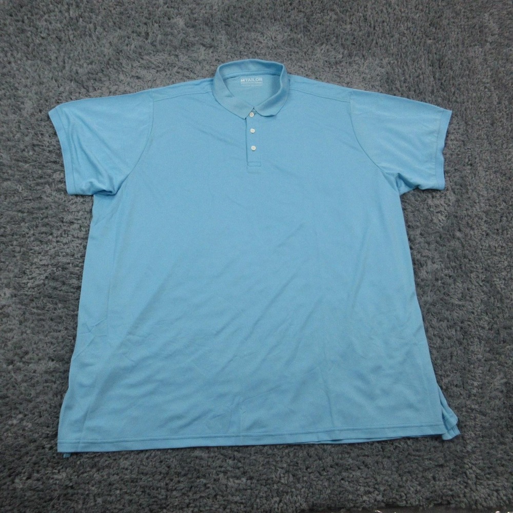 MTAILOR Polo Shirt Mens 4XL Light Blue Performance Golf Short Sleeve Big Tall